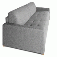 Canapé convertible express Birdy 140 cm - matelas 16 cm mono assise capitonnée tweed gris silex - fabrication italienne_3