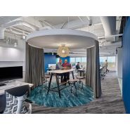 Rideaux acoustiques - tissu Snowsound Fiber - structure en métal chromé réglable et amovible_4