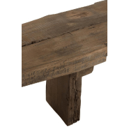 Banc en bois recyclé LASSA - finition marron foncé vieilli - L190 x H46 x P38 cm_3