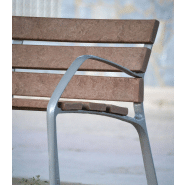 Banc public Neobarcino REBNEW UM304NPRH - Piètement en fonte ductile et lattes écologiques_3