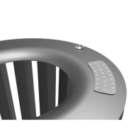 Corbeille publique Lofoten Vigipirate - ouverture latérale, acier peint, 100 litres - conforme aux dispositions réglementaires_3