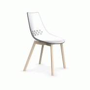 Lot de 2 chaises Jam W transparentes - Assise bicolore blanche et transparente - Piétement en hêtre blanchi - Fabrication italienne_3