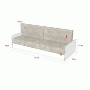 Armoire-lit escamotable VERTIGO SOFA - accoudoirs mélaminés blanc brillant - canapé anthracite - couchage 160x200 cm_3