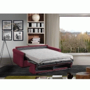 Canapé-lit 3 places ROMANTICO - Convertible express avec sommier à lattes 140 cm - Matelas polyuréthane 16 cm - Rouge_3