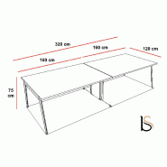 Table de réunion rectangulaire X3 - Officity - Blanc 9010, Gris, 320_3