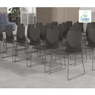 Chaise empilable Fourcast2® - dossier flexible en V - 8 couleurs - bois ou plastique - patins en téflon_3
