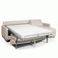 Canapé convertible d'angle Oslo - Matelas 16 cm - Système express - Sommier à lattes Renatonisi - Tweed beige_3