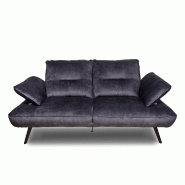Canapé modulable TREK - dossier avance/recule - 2/3 places - velours gris graphite - design contemporain_3