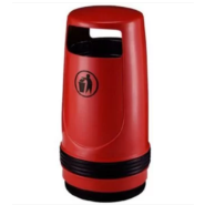 Corbeille Merlin 90 L - Poubelle extérieure en polyéthylène indéformable avec seau intérieur en acier galvanisé - 2 ouvertures - Verrouillage par serrure_3