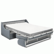 CANAPÉ LIT COMPACT 3-4 PLACES RISTRETTO 160CM MATELAS 16CM  EXPRESS - TISSU GRIS CLAIR_3