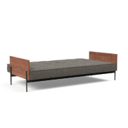 Canapé-lit Innovation Living Splitback Lauge - Convertible 115x210 cm - Tissu Flashtex Dark Grey - Accoudoirs Noyer_3