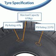 22x11.00-8 Pneus tondeuse à gazon 4 plis Tubeless P512 Off Road 670kgs (Lot de 3)_3