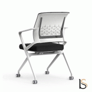 Chaise visiteurs avec assise pliante Plys - Mobel Linea - Blanc, 1 siège_3