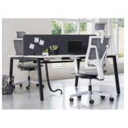 Cs-a - Bureau open space 4 personnes - Kollori - Sobre et design avec piétement A et plateau coulissant_3