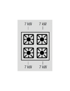 Fourneau 4 feux gaz - 7 Kw sur four électrique GN 2/1 - Acier inoxydable - IPX5 - MBM - Gamme DOMINA PRO 700_3