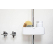Serviteur de douche -White ReNew de Brabantia - Rangement pratique et compact pour shampoings, gels douche et accessoires_3