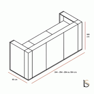 Grand bureau d'accueil droit Tera - MDD - 244, Blanc, Sans réhausse lumineuse_3