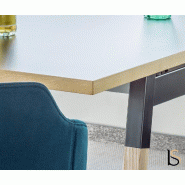 Table rectangulaire pieds en bois Ogi - MDD. - Non, Anthracite_3