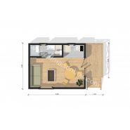 Marseille - Studio de jardin en bois ID Maison - Toiture plate 20m² avec cuisine, salle de bain et WC_3