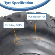 25x13.00-9 Utility ATV Gator Tyres P3026B Grass Mower 4-ply Tubeless (Set of 3)_3
