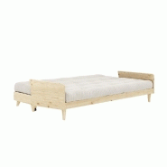 CANAPÉ 3 PLACES CONVERTIBLE INDIE STYLE SCANDINAVE FUTON IVOIRE COUCHAGE 130*190 CM._3