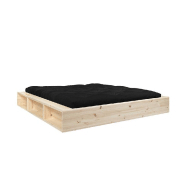 Lit futon Ziggy Bed en pin massif laqué naturel - Couchage 160 x 200 cm avec rangements intégrés_3