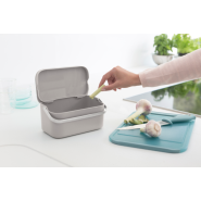 Poubelle composteur de cuisine avec poignée en acier inoxydable - Modèle de table de 1,8 Litres - SinkSide Brabantia - Mid Grey_3