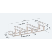 Support vélos design - 6 ou 5 places avec emplacements décalés pour éviter l'entrechoque des guidons_3