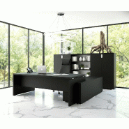 Bureau monochrome TAK avec rangement intégré - Mobel Linea - 225, Gauche, Noir_0