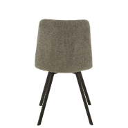 Chaise de salle à manger Milena gris clair - design moderne avec revêtement velours et pieds en métal laqué noir_3