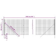 Vidaxl clôture en treillis métallique anthracite 2x25m acier galvanisé 154238_3