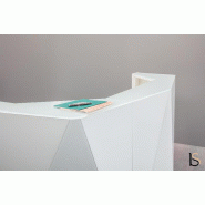 Banque d'accueil Alpa avec PMR - MDD - Blanc brillant, Droite_3