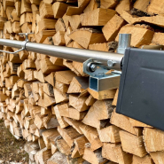 Tournebroche professionnel pour cheminée en brique - structure robuste, hauteur réglable, longueur 192 cm, acier inoxydable 304_3