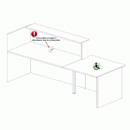 Banque d'accueil avec PMR Torino - 200, Droite, Non, Noyer grisé / anthracite_3