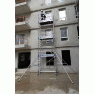 Échafaudage roulant aluminium Totem 2 Line 180 - Comabi SNC - hauteur de travail maximale 9,85 m, système Ergoblock breveté_3