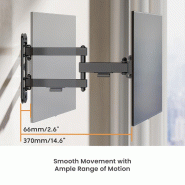 VALUE Bras TV mural, 3 axes, 13-43 pouces, jusqu'à 20 kg_3