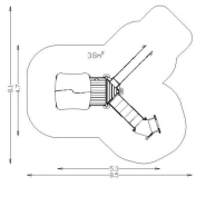 Structure multi-jeux 3 à 12 ans - Uniplay Cullerma 8061767 - Hags - Post Nature-Brown avec fondation à enterrer_3