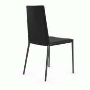 Lot de 2 chaises italiennes Boheme - Noir - Structure acier, assise et dossier en synderme - Design épuré_3