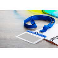 Tour de cou en polyester - mousqueton en métal - couleur bleue - poids 10g_3