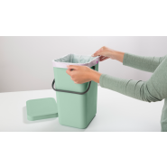 Bio-seaux de collecte Multi-talent 100 % recyclable - Volume S de 12 Litres - Brabantia Sort & Go - 12 litres - Jade Green_3