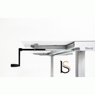 Bureau réglable en hauteur manuellement - MDD - Argent Ral 9006, 160, Blanc_3