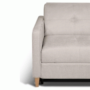 Canapé convertible scandinave 140cm - Matelas 16 cm - Système express - Sommier à lattes Renatonisi - Tissu tweed beige_3