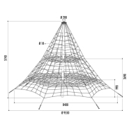 Araignée pour aire de jeux - Hauteur 4.5 m, 5 m ou 5.5 m - Filet de pyramide en corde armée solide Ø 18 mm, connecteurs en aluminium_3