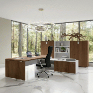 Bureau Bi-colore TAK avec rangement intégré - Mobel Linea - 225, Acacia foncé, Droite_3