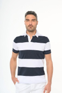 Polo rugby rayé manches courtes unisexe - Kariban - Réf: K286 - 100% coton peigné - Coupe ajustée - Disponibles en tailles 3XL et 4XL_3
