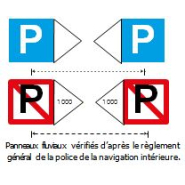 Panneaux réglementaires pour signalisation sur voies d’eau
