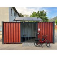 Abri vélo sécurisé et fermé éco-responsable - structure en container maritime, personnalisable et modulable_3