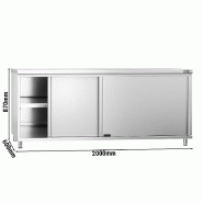 Meuble bas inox central P 600 mm avec portes - 2000_3