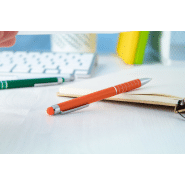 Stylo à bille avec stylet - plastique et clip aluminium - embout tactile assorti - encre bleue_3