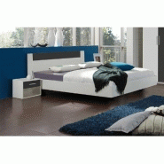 Lit design Thalia 160 x 200 cm - Blanc rechampis graphite - Élégance et confort_3